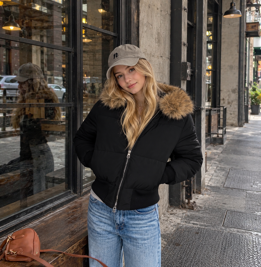 JAXXIE Cropped Puffer Jacket
