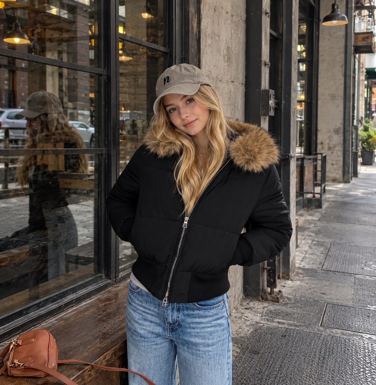 JAXXIE Cropped Puffer Jacket