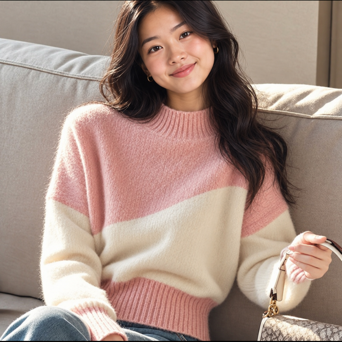 JAXXIE Colorblock Knit Sweater