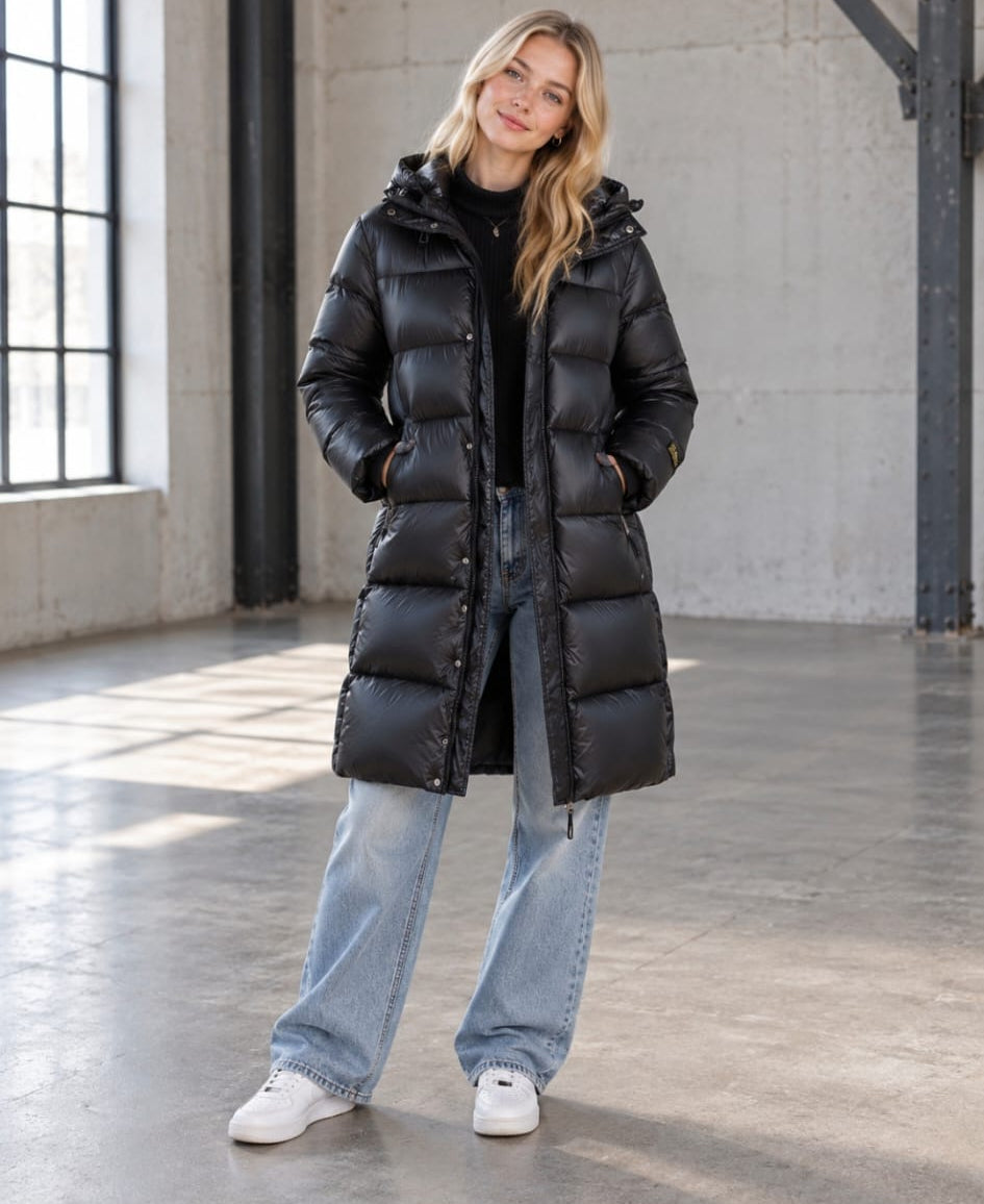 JAXXIE Long Glossy Puffer Jacket
