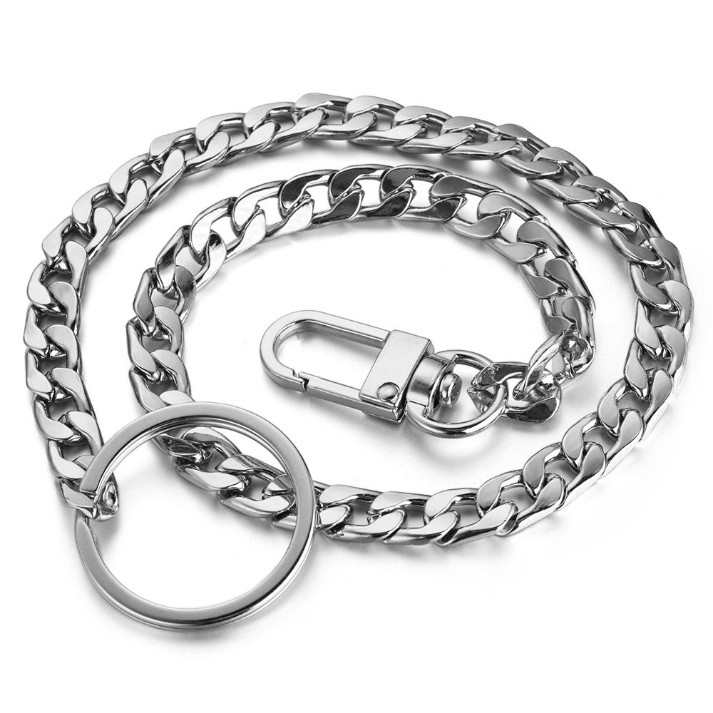 BY JAXXIE zilverkleurige grove metalen broekketting met stevige sluiting voor een urban skater-look