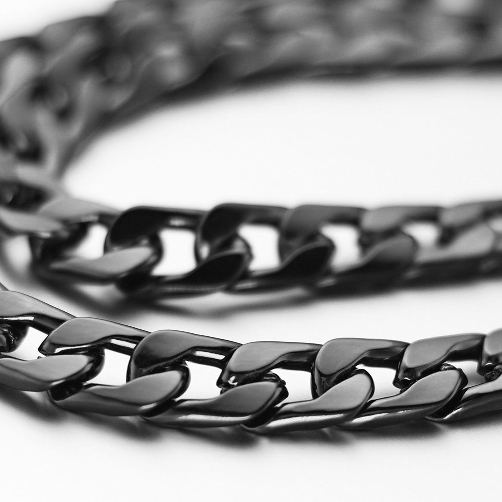 BY JAXXIE zware metalen broekketting in glanzend zwart voor een urban skater-look bij baggy jeans.